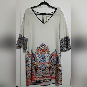 Glam colorful flowy mini dress